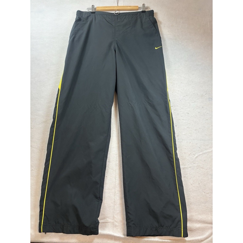 Nike Dri-Fit Joggers Men's Large‎ 32x30 Navy Yellow Ankle Zip Track Pants